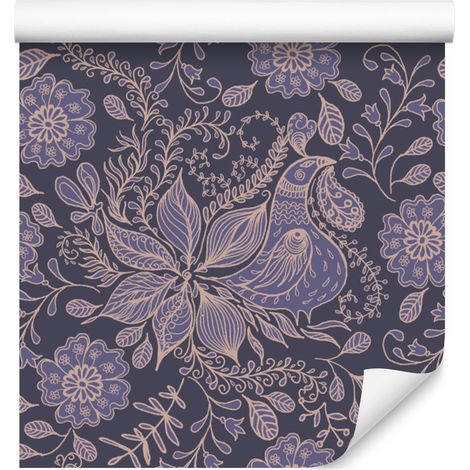 Papel pintado con estampado ornamental para salón y dormitorio, 50x1000 cm. (1/5)