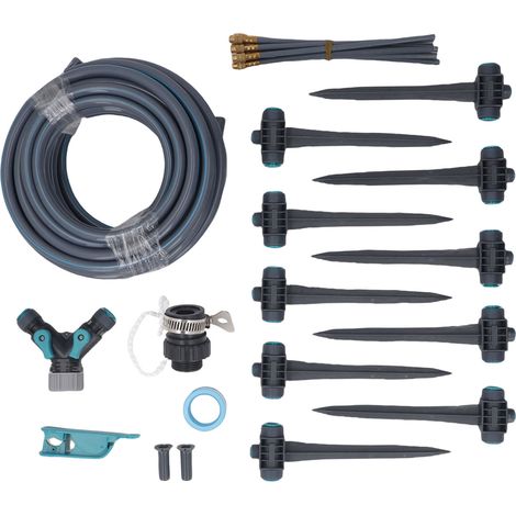 Système d'irrigation de jardin, Kit d'arrosage automatique à 3 Modes avec tuyau PE de 32,8 pieds, buses réglables à 360 ° pour serre de cour (1/5)