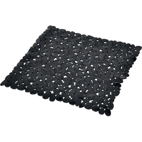 Tapis fond de douche 52 x 52 cm Galet noir