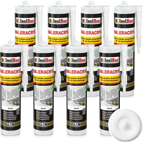 Peinture acrylique blanche IsolBau Maleracryl 8 x 300 ml