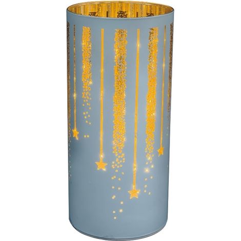 TrendLine Glasgefäß Glas Ø 10 x 22 cm weiß Windlicht