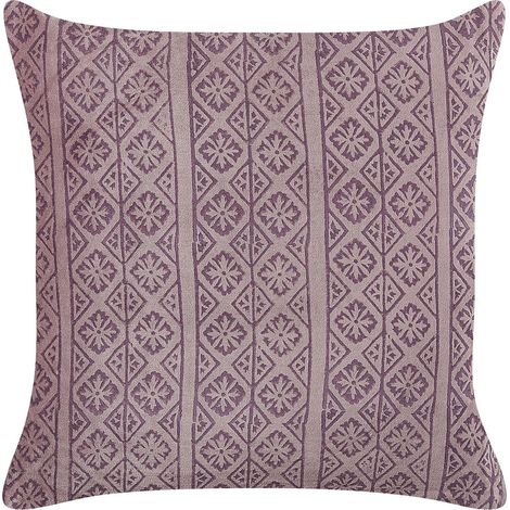 Throw Cushion SILYBUM Velvet 45 x 45 cm Pink Geometric Pattern (1/5)