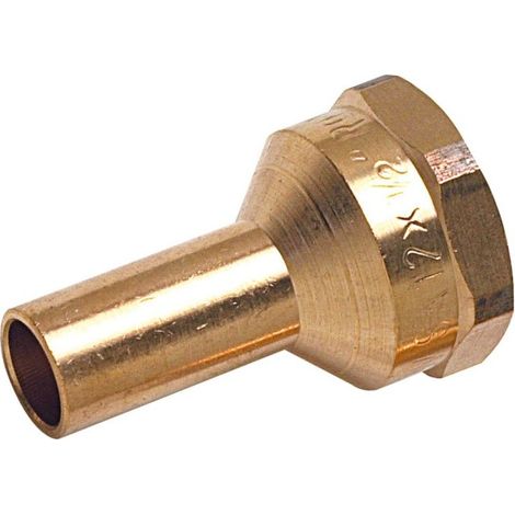 Pièce intermédiaire taraudée laiton à souder 8246G Ø12 femelle 1/2" chauffage et sanitaire - THERMADOR 8246G1215