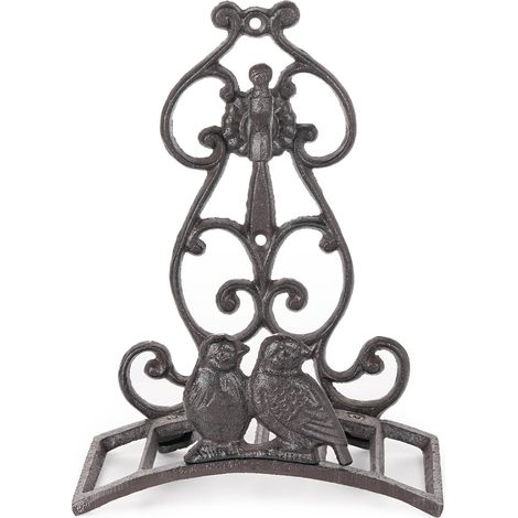 Support mural pour tuyau d'arrosage, support mural en fonte robuste pour tuyau d'arrosage, joli rangement de tuyau décoratif vintage, joli oiseau pour décoration murale d'extérieur