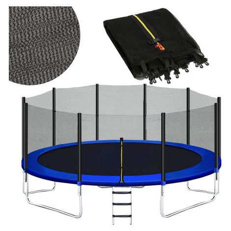 SPRINGOS Rete da esterno per trampolini a 10 montanti, diametro del trampolino 460 cm (15ft) altezza 180 cm rete di sicurezza rete anticaduta rete di ricambio accessori