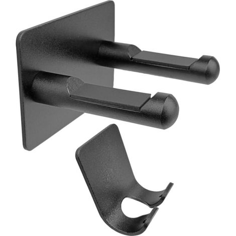 Noir Support Seche Cheveux, Porte Seche Cheveux Mural, Support Mural Compatible avec Convient à la Plupart des Sèche Cheveux, pour Hôtel de Chambre Salle de Bain (1/5)