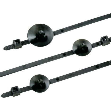 HellermannTyton 150-15493 T80RSFT Serre-câble 190 mm 4.60 mm noir avec pied ancre et jupe 1 pc(s) Q060411 (1/3)