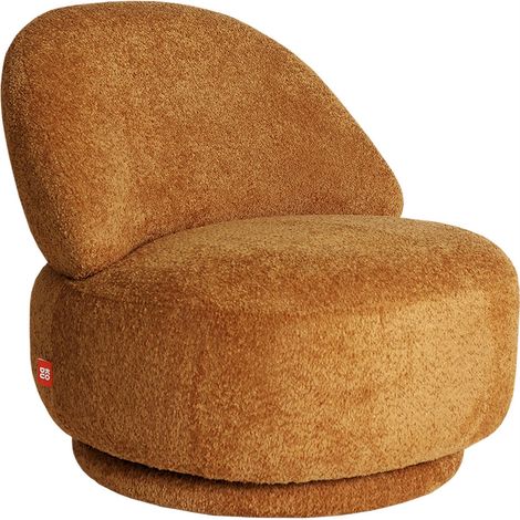 Fauteuil rotatif contemporain en tissu ocre - ocre (1/5)