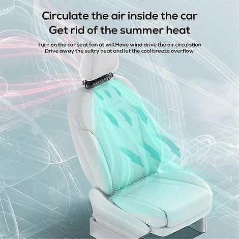Ventilateur de siège auto, portable, alimenté par USB, ventilateur de refroidissement pour appui-tête de voiture, réglable, ventilateur intérieur, petit ventilateur (1/5)
