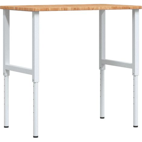 Workbench Light Brown 100x60x(71.5-98) cm Solid Wood Oak Rectangular vidaXL (1/5)