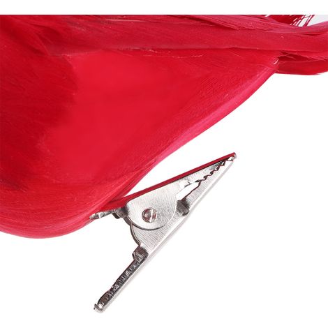 Pájaros artificiales Bouman, pájaros de espuma roja de 13,5 cm, decoración natural para jardín con 10 piezas decorativas y clips. (1/5)
