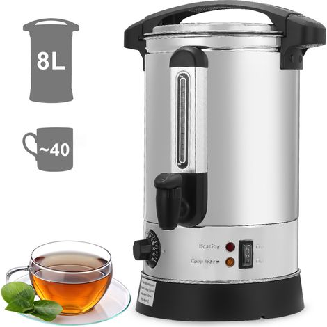 Randaco Distributeur de boissons chaudes 8 L en inox 304, 1500 W, 30–110 °C, robinet et bac amovible (1/5)