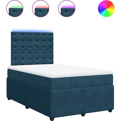 Maison Exclusive - Giroletto a Molle con Materasso Blu 120x190 cm in Velluto (1/5)