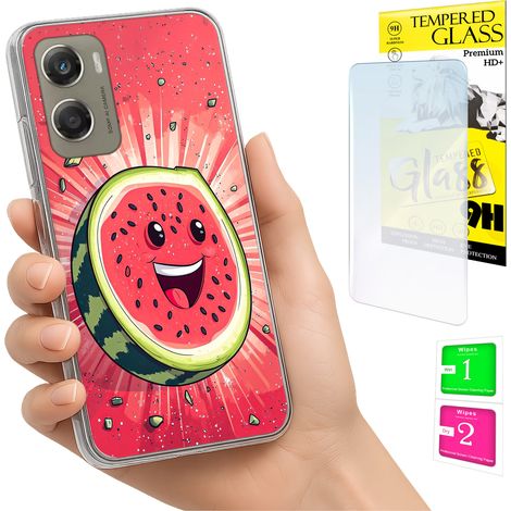 Funda para Motorola Moto G06 / G06 Power, tapa trasera de sandía + cristal (1/5)