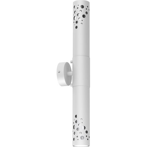 Applique murale moderne blanche haut/bas chromé 2xGU10