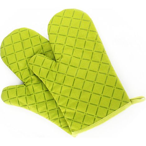 Gants de barbecue en silicone extrêmement résistants à la chaleur (1 paire) jusqu'à 240 °C (vert) (1/5)
