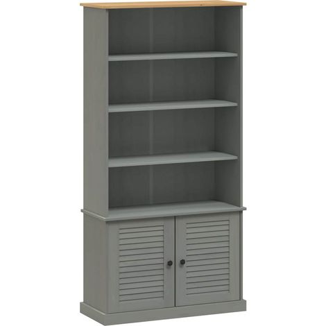 Maison Exclusive - Libreria VIGO 85x35x170 cm in Legno Massello di Pino Grigio (1/5)