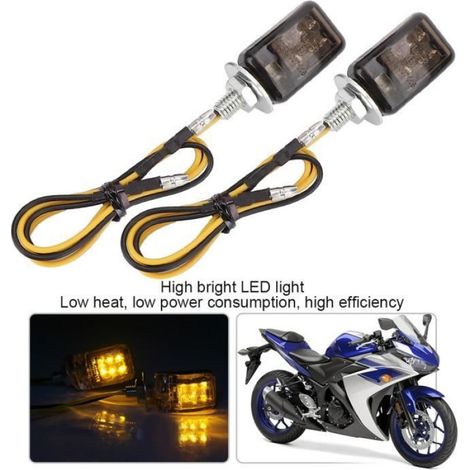 Clignotants LED - Moto Universel - Jaune - 12 V - 2 Pièces (1/4)