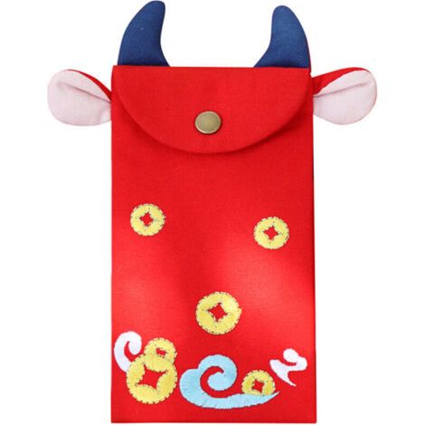BUNTHAUS Enveloppe Rouge En Forme De Taureau Brode Nouvel An Enveloppe Rouge Tissu Paquet Rouge Nouvel An Chinois Paquet (1/5)