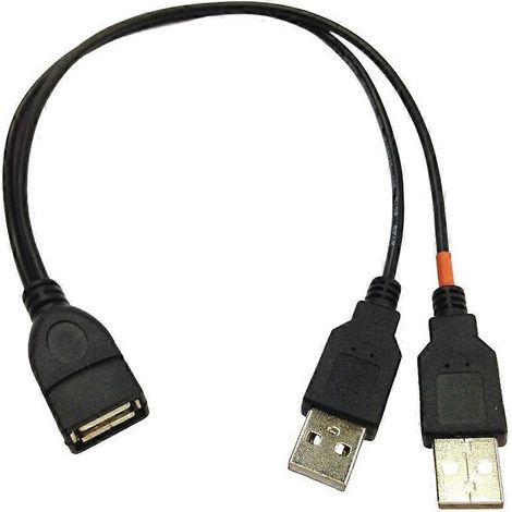 Câble répartiteur USB A femelle vers 2 mâles pour le chargement et le transfert de données de 2 appareils