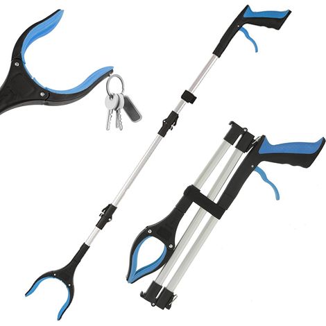 Pince Ramasse Objet 110cm, Outil de Ramassage Pliable aves Mâchoire Antidérapante Rotative à 360°, Pince Telescopique avec Crochet Magnétique, pour Personnes Âgées, Mobilité Réduite (1/5)