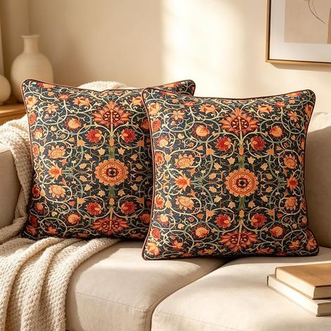 NIULAA Velvet Housse de Coussin 40 x 40 Orange Coussin Coussin Canape Square Taie d'oreiller Double Sided French Design
