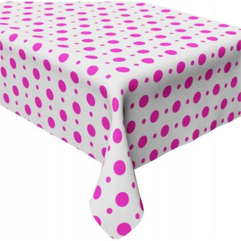 Tovaglia rosa a pois con effetto metallizzato, 100x130 cm (1/3)