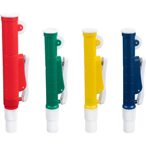 4 pompes à pipeter scientifiques, pipettes de laboratoire de 2 ml/5 ml/10 ml/25 ml (1/5)
