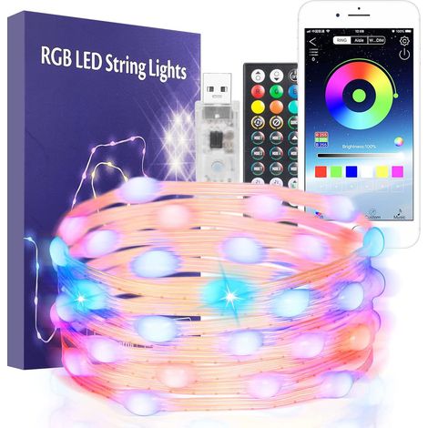 Guirlande lumineuse LED, 20 m, application, USB, pour la décoration de la maison, les fêtes, le jardin et les événements, design pratique.-AquaForge (1/5)