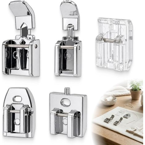 Pied-de-biche Fermeture éclair Universel 5 pièces, Accessoires Machine à Coudre compatibles W6, Pied presseur Fermeture éclair Invisible, cachée, Large et étroite (1/5)
