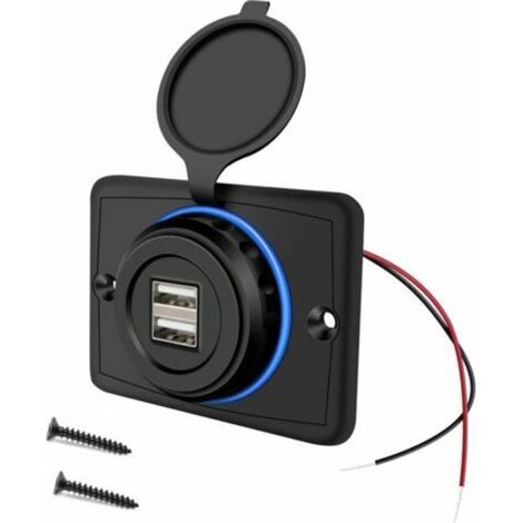 Toma USB de 12 V, puerto USB doble de 12 V, cargador USB de 3,1 A para coches, autobuses, autocaravanas y barcos.