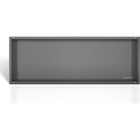 BALNEO - niche murale 90x30x10 cm gris foncé en acier inoxydable WALL-BOX NO RIM - étagère murale encastrée sans cadre (1/5)