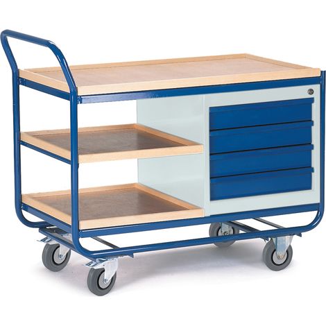 Rollcart Montagewagen mit Schubladenschrank und Ablagen