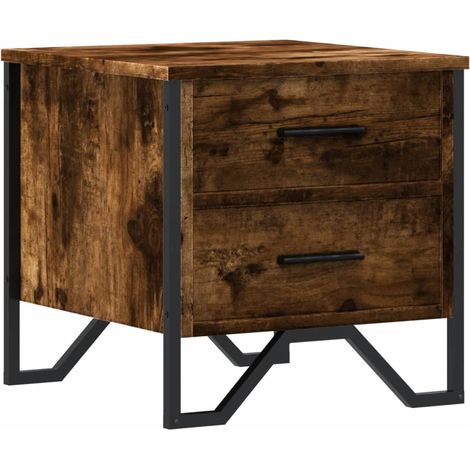 Maison Exclusive - Nachttisch Räuchereiche 40x41x40 cm Holzwerkst