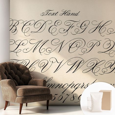 Papier peint avec colle pour décoration moderne de salon chambre à coucher cuisine et bureau Facile Écriture calligraphique 250x250 cm (1/5)