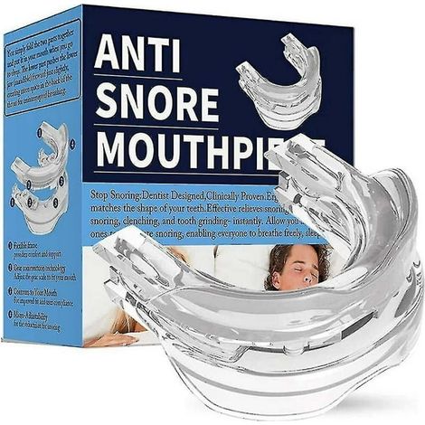 Bavette Dentaire Réglable Anti-Ronflement, Protège-Dents Anti-Ronflement pour Apnée du Sommeil et Grincement des Dents, Confortable et Ajustable (1/4)