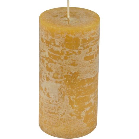 Bougie Pilier Déco "Rustique" 10cm Jaune (1/2)