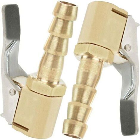 2 Stück Aufblasdüse, Autoreifen-Aufblasdüse, Aufblasdüse mit Clip, Aufblasventil-Clip-Klemmanschlussadapter, für Reifenventile, Messing, 8 mm