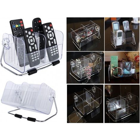 TrAdE Shop Traesio - Organizer Orientabile 6 Scomparti Regolabili Porta Cellulari Gioielli Acrilico -