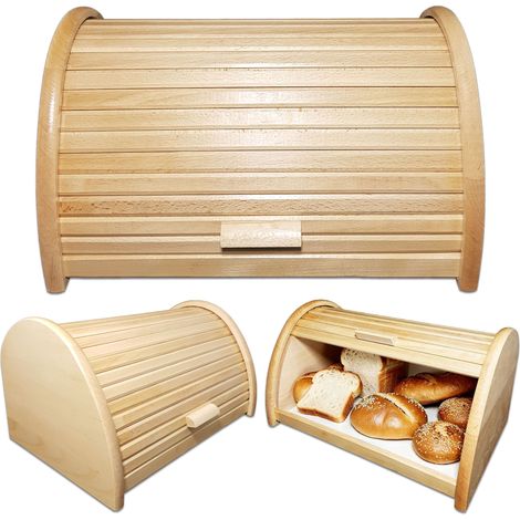 Panera de madera Contenedor de pan Pan grande Natural (1/5)