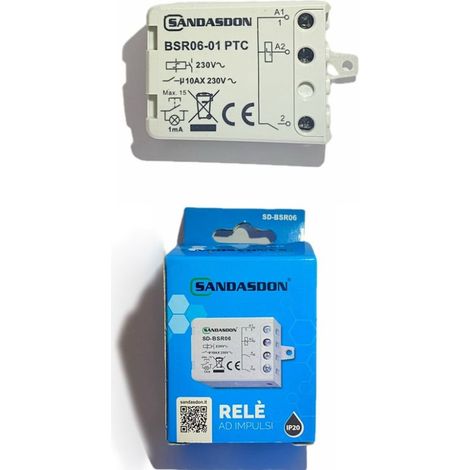 Relais D'impulsions 230v 10a Sandasdon Bsr06 Pour Des Commandes D'éclairage De Plusieurs Points