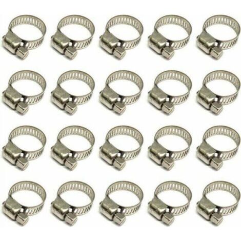 20 Stück Schlauchschellen, verstellbare Schlauchschellen 10-16 mm, Schlauchschellen aus Edelstahl 304, Metallschlauchschellen, für Schläuche, Gasleitungen, Wasserleitungen, Kabel, Wasserhähne usw.