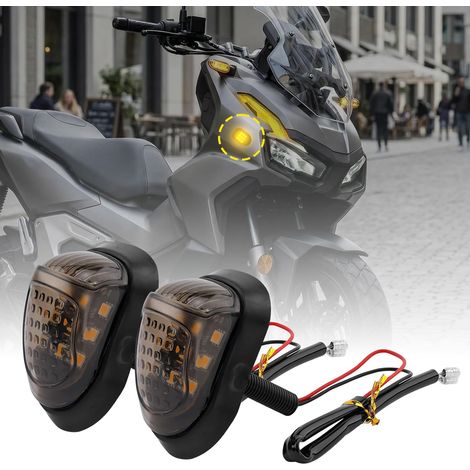 Clignotant Moto Encastré Universel LED Amber Voyant Lampe Motos Accessoires 9 Boîtier ABS Étanche Remplacement pour Scooter Vélo Électrique (1/5)