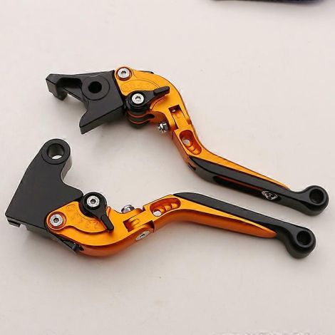 Poignée de klaxon de frein CNC modifiée (tige de direction télescopique orange) pour 765 Street Triple R 2020-2022 (modifiée et économisée en main-d'œuvre) (1/5)