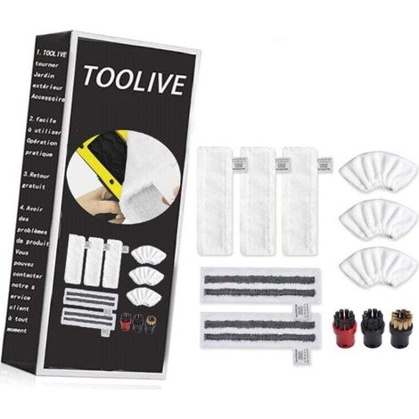 Accessoire pour Karcher Easyfix SC2 SC3 SC4 SC5 Bonnettes Microfibre Lingettes Serpillière Chiffons Brosses à Buse Ronde pour Nettoyeur Vapeur Pièces de Rechange