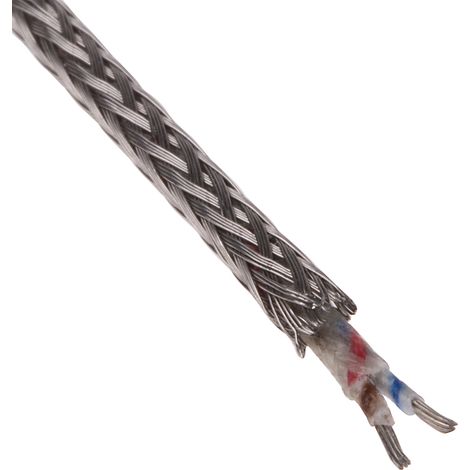 Câble pour thermocouple type K RS PRO, 50m, temp. max. +350°C, gaine Fibre de verre ( Prix pour 1 )