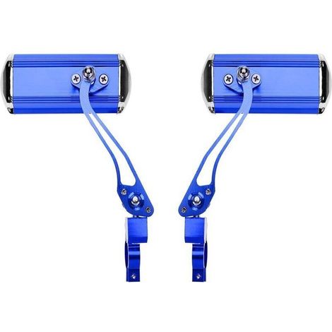 Rétroviseur de guidon de VTT (bleu), moto, conversion vélo, rétroviseur en aluminium, réflecteurs de sécurité