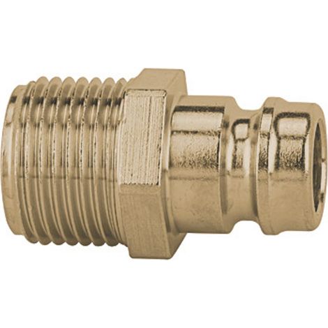 Riegler Temperier-Einstecknippel DN 9 mit AG, mit Absperrventil, G 1/2 (1/2)