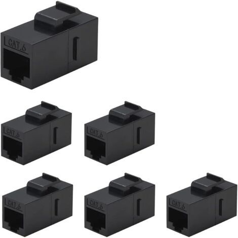 Pair 6 Pièces Cat6 RJ45 Coupler, Ethernet Coupler, Cat6 RJ45 Keystone Jack, Femelle à Femelle (1/5)