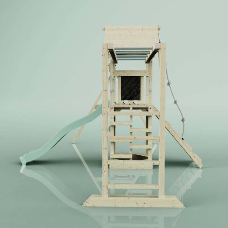 PolarPlay Spielturm Örebro aus Holz in GrünKinderschaukel